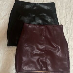 2pc Leather Skirt Set